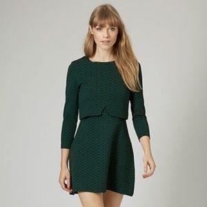 NWOT $90 TOPSHOP Dark Green Overlay Dress Size US 10